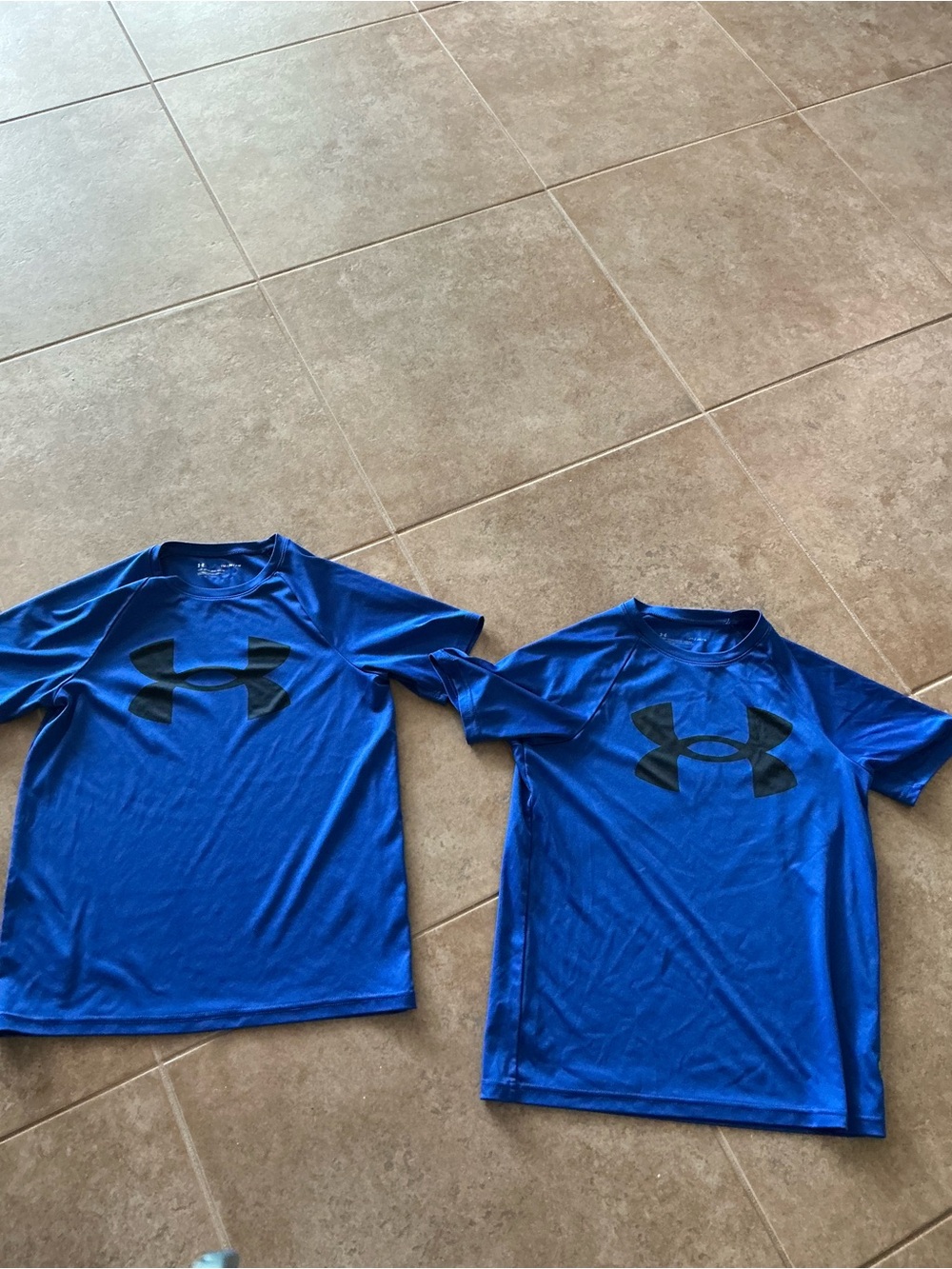 Under Armour Boys Blue Short Sleeve Tech Tee with Black Logo